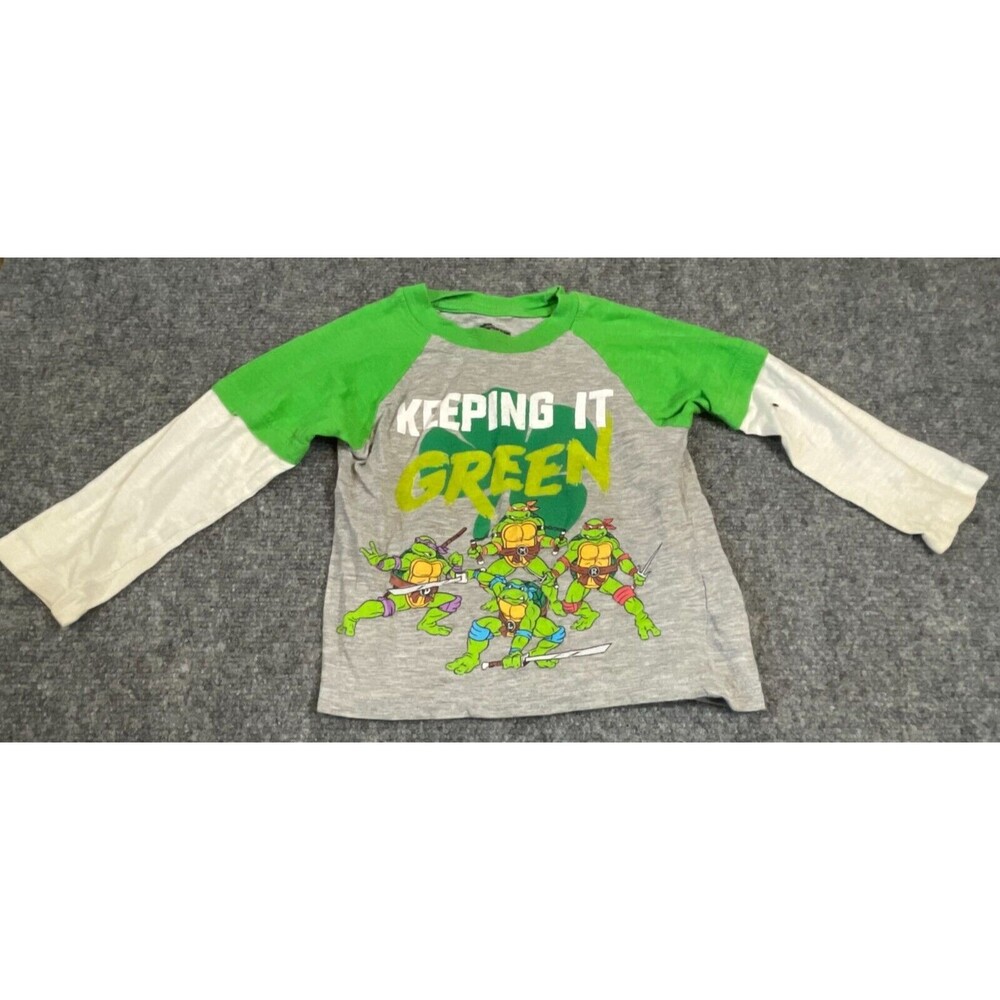 Ninja Turtle Shirt Boys 18 M Long Sleeve 18 Month Toddler "Keeping it Green"